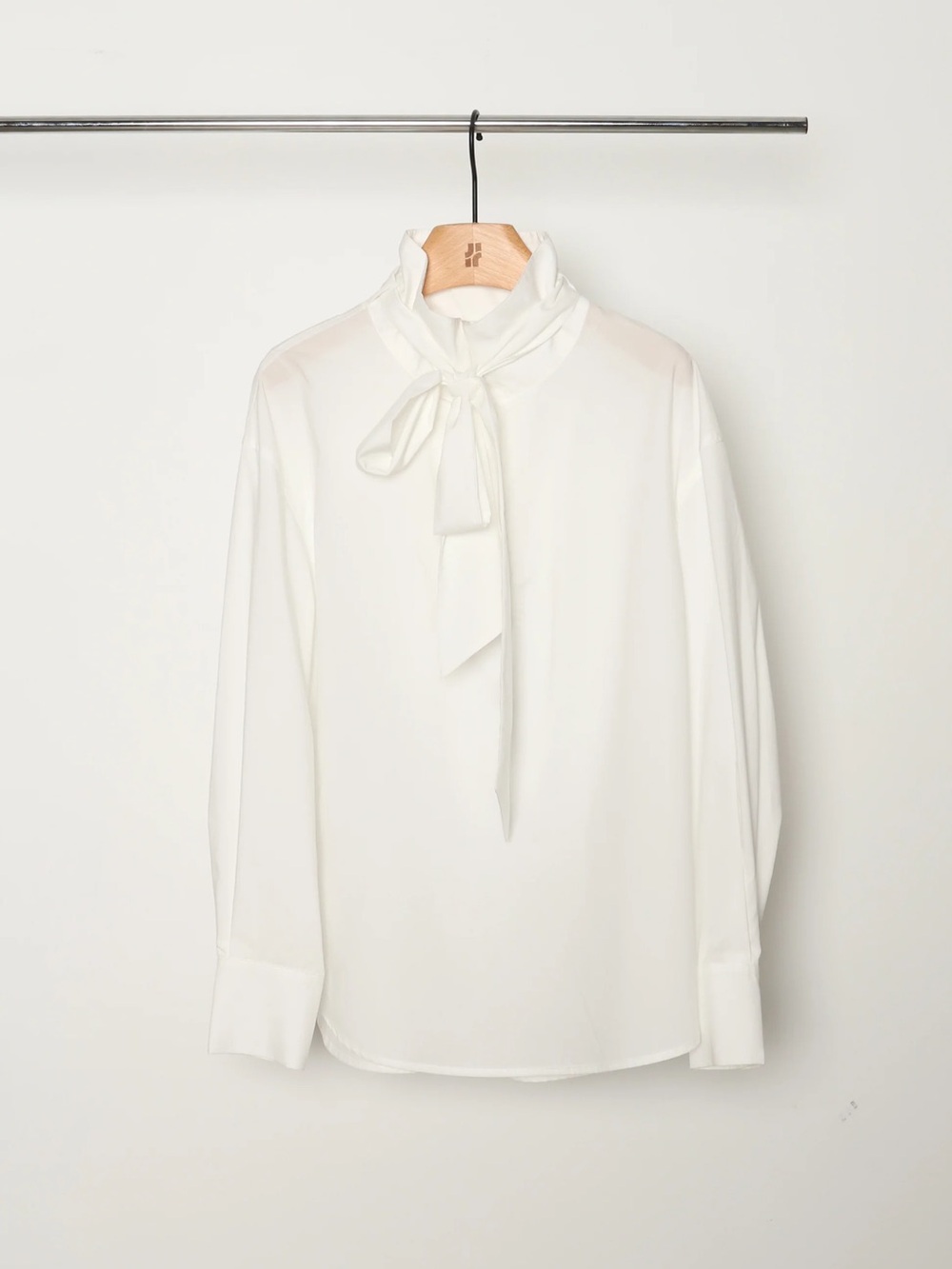 Women's White Tie-Neck Blouse